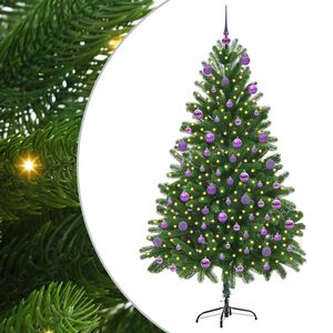 vidaXL Kalėdų eglutė su 300 LED s stovu Žalia 180 cm PE