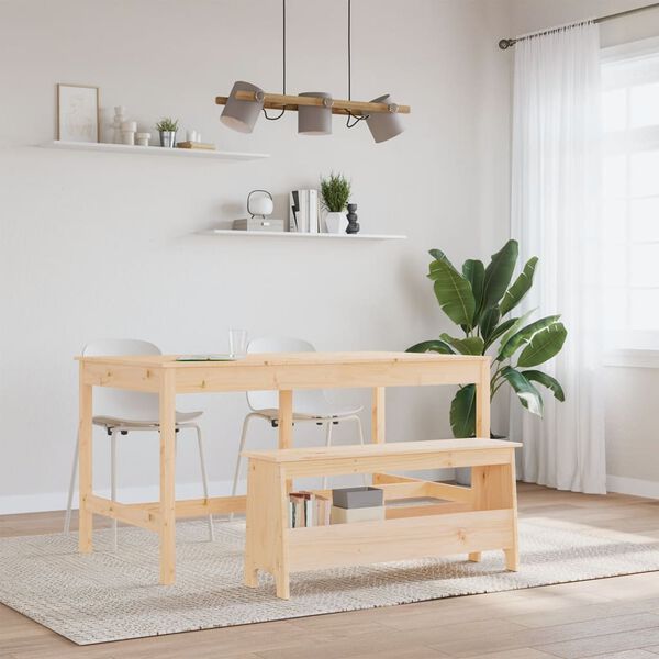 vidaXL Prie&scaron;kambario suolas, 100x28x45 cm, pu&scaron;ies medienos masyvas