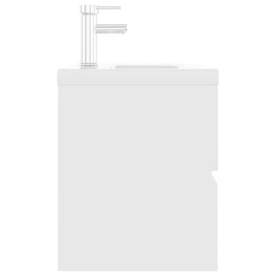 vidaXL Praustuvo spintelė su įmontuotu praustuvu, baltos spalvos, MDP