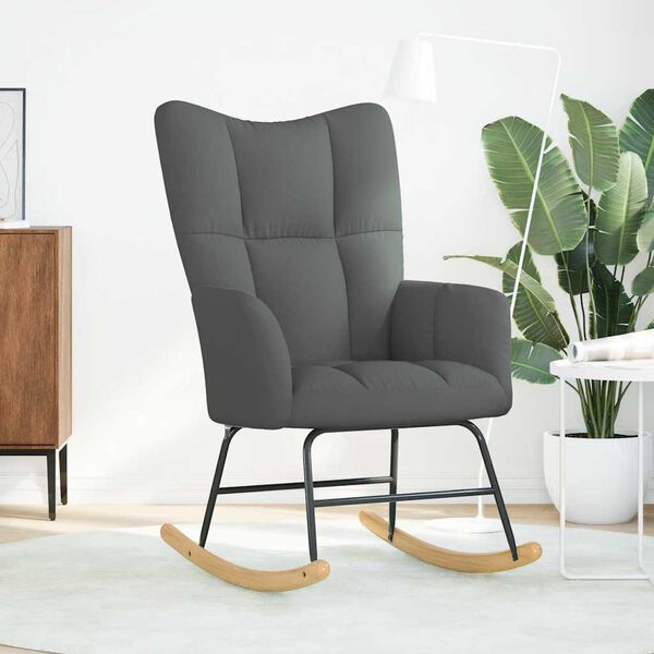 vidaXL Supama kėdė, tamsiai pilkos spalvos, audinys