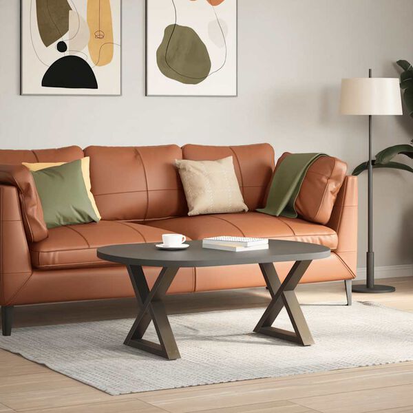 vidaXL Kavos staliuko kojelės, 2 vnt., natūralus plienas, 50x(42-43,3) cm, plienas