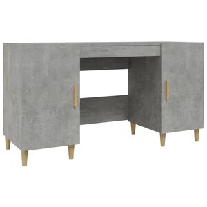 vidaXL Ra&scaron;omasis stalas, betono pilkas, 140x50x75cm, apdirbta mediena