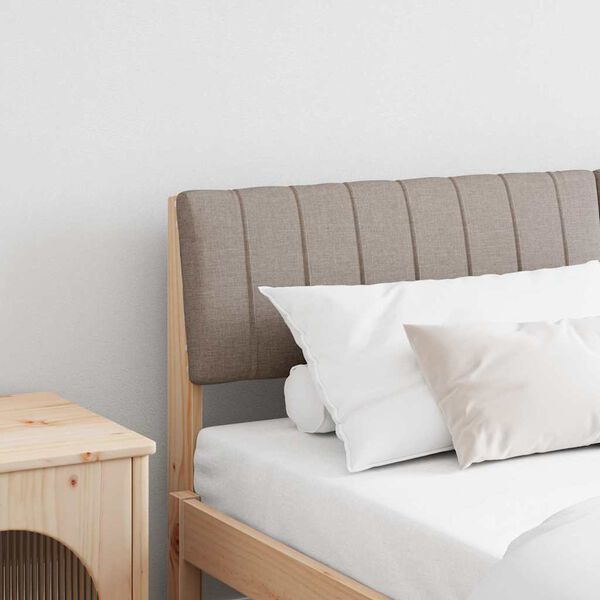 vidaXL Apmu&scaron;ta lovos galvūgalis Taupe 160 cm Kietos pu&scaron;ies mediena