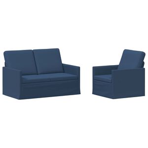 vidaXL Sofos komplektas 2 pcs Mėlyna Audinys