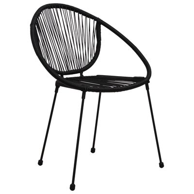 vidaXL Sodo kėdės, 2vnt., juodos spalvos, PVC ratanas