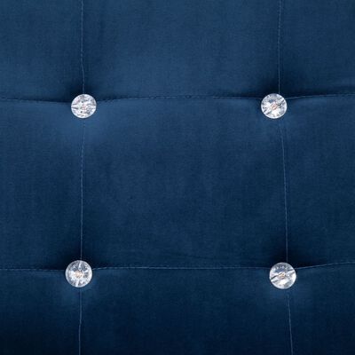 vidaXL Dvivietė sofa su porankiais, mėlynos sp., chromas ir aksomas