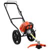 vidaXL Krūmapjovė su ratukais, oranžinė, 52 cc, 1,45 kW