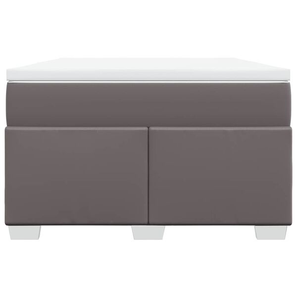 vidaXL Lova su spyruoklėmis ir čiužiniu, pilka,120x200cm, dirbtinė oda