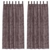 vidaXL Aksominio tipo užuolaidos 2 pcs Ruda 260 x 140 cm Aksomas