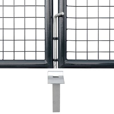 vidaXL Tinkliniai sodo vartai, pilki, cinkuotas plienas, 289x175cm