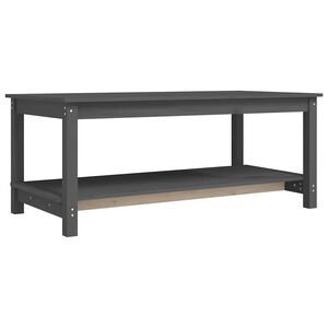vidaXL Kavos staliukas, pilkas, 110x55x45cm, pu&scaron;ies medienos masyvas