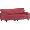 vidaXL Dvivietė sofa, raudonojo vyno spalvos, 140cm, dirbtinė oda