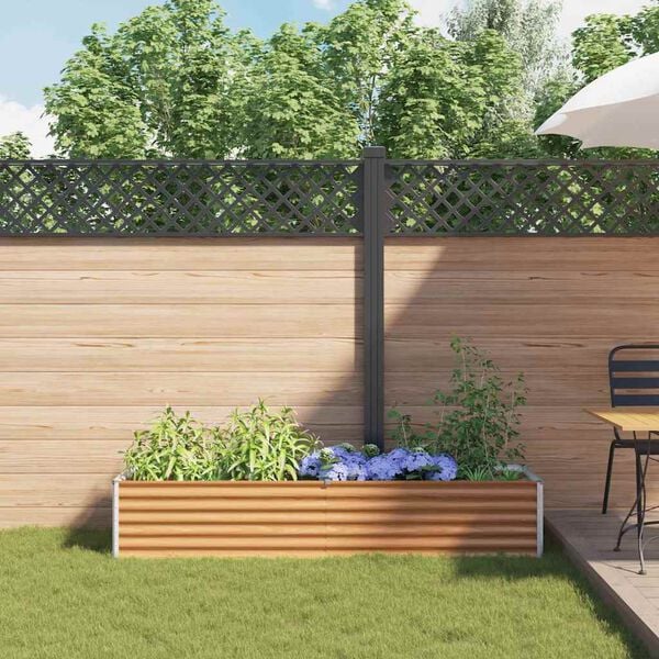 vidaXL Paauk&scaron;tinta sodo lova 195 x 50 x 36 cm Cinkuota plienas