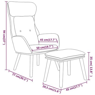 vidaXL Poilsio kėdė su pakoja, juodos spalvos, dirbtinė oda ir audinys