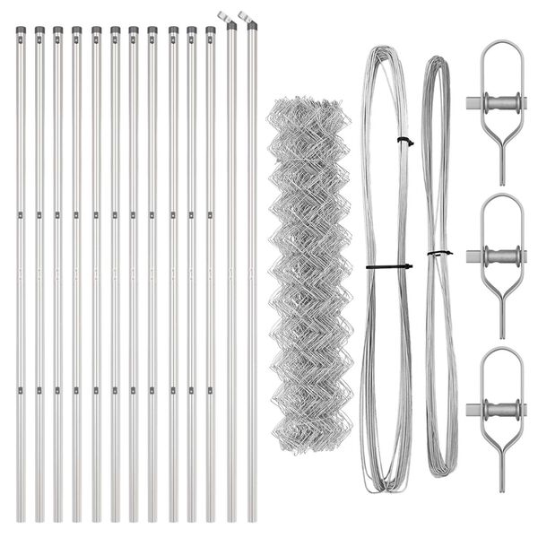 vidaXL Tvorelės stulpas Sidabro 25 x 1 m (60 x 60 mm tinklas) Plienas
