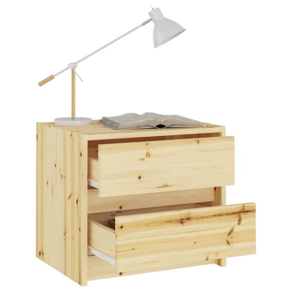 vidaXL Naktinė spintelė, 40x30,5x35,5cm, eglės medienos masyvas