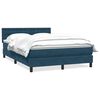 vidaXL Box Spring Lova su čiužiniu Tamsiai mėlyna 140x220 cm Velvet