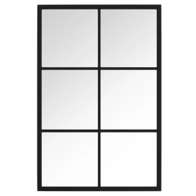 vidaXL Sieninis veidrodis, juodos spalvos, 60x40cm, metalas