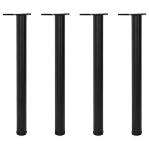 Reguliuojamo auk&scaron;čio stalo kojos, 4vnt., juodos spalvos, 710mm