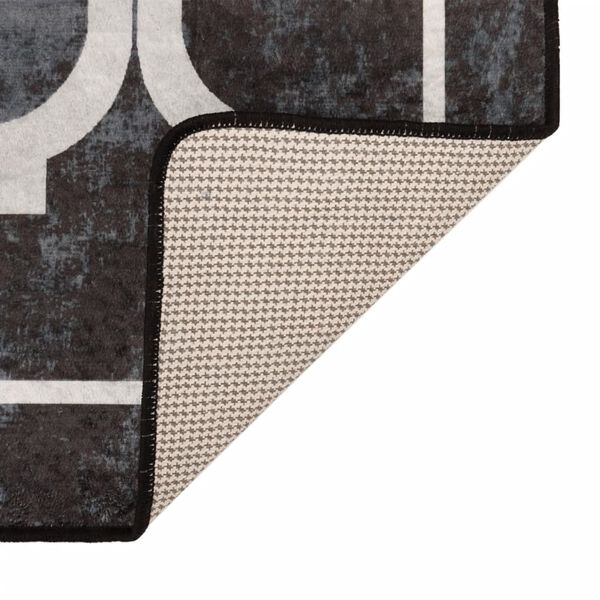 vidaXL Kilimas, juodas ir baltas, 160x230cm, neslystantis, plaunamas