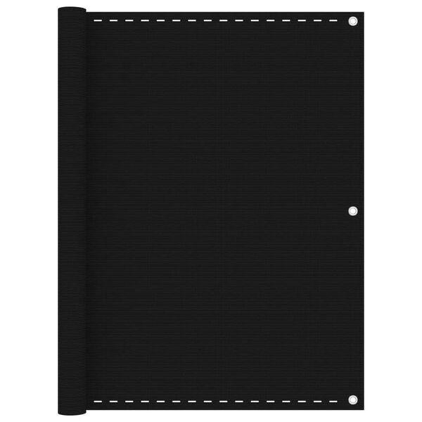 vidaXL Balkono pertvara, juodos spalvos, 120x600cm, HDPE