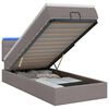 vidaXL Otmana lova su matracsu ir LED Taupe 90 x 200 cm Audinys