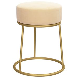 vidaXL Pufas, abrikosų spalvos, aksomas, apskritas