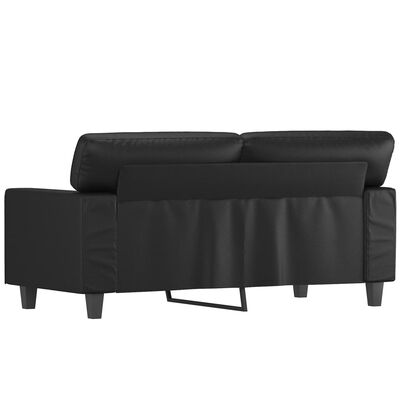 vidaXL Dvivietė sofa, juodos spalvos, 120cm, dirbtinė oda