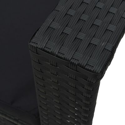 vidaXL Poilsio komplektas su pagalvėmis, 6 dalių, juodas, poliratanas