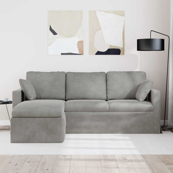 vidaXL Sofa &Scaron;viesiai pilka Bendri matmenys: 198 x 134 cm (P X G x A)