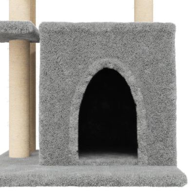 vidaXL Draskyklė katėms su stovais iš sizalio, šviesiai pilka, 83,5cm