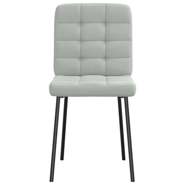 vidaXL Valgomojo kėdės, 4vnt., šviesiai pilkos spalvos, aksomas