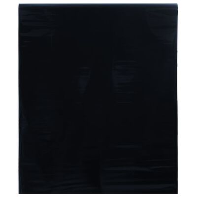vidaXL Langų plėvelė, juoda, 90x1000cm, PVC, statinė, matinė