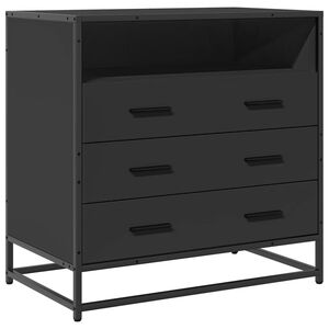 vidaXL Stalčių spintelė Juoda 70x41x70 cm Inžinierinė mediena