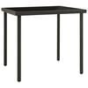 vidaXL Lauko valgomojo stalas, antracito, 80x80x72cm, stiklas/plienas