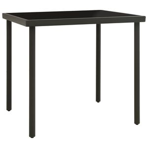 vidaXL Lauko valgomojo stalas, antracito, 80x80x72cm, stiklas/plienas
