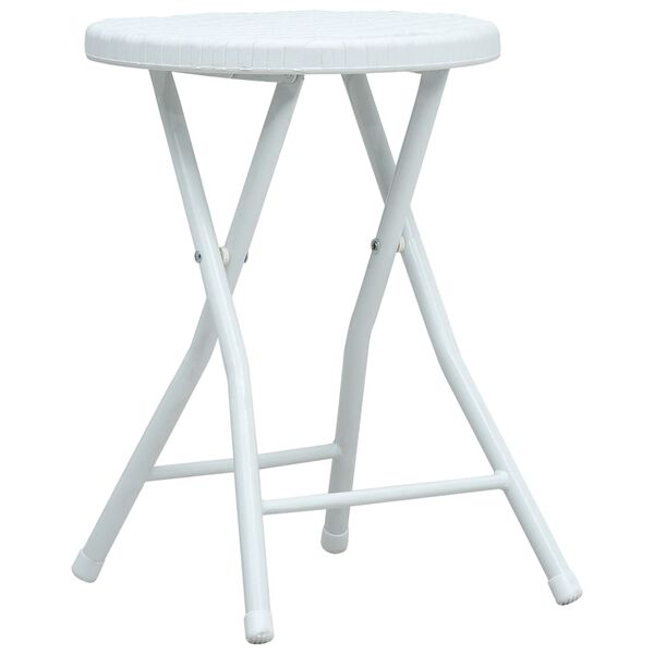 vidaXL Sulankstomos sodo taburetės, 4vnt., baltos, HDPE