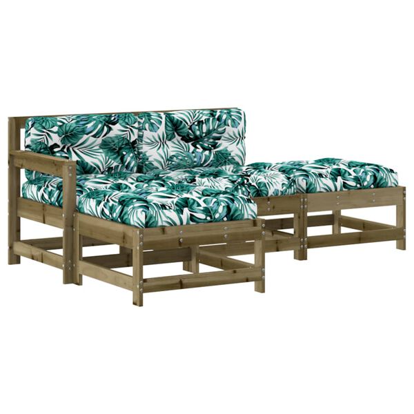 vidaXL Sodo poilsio komplektas su pagalvėlėmis, 4 dalių, pu&scaron;is