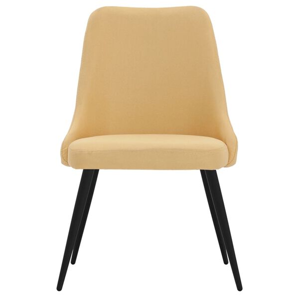 vidaXL Valgomojo kėdės, 2vnt., geltonos spalvos, audinys