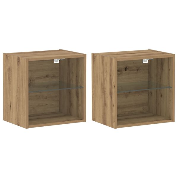 vidaXL Plūduriuojanti lentyna su lentyna 2 pcs Ruda 40 x 28,5 x 40 cm