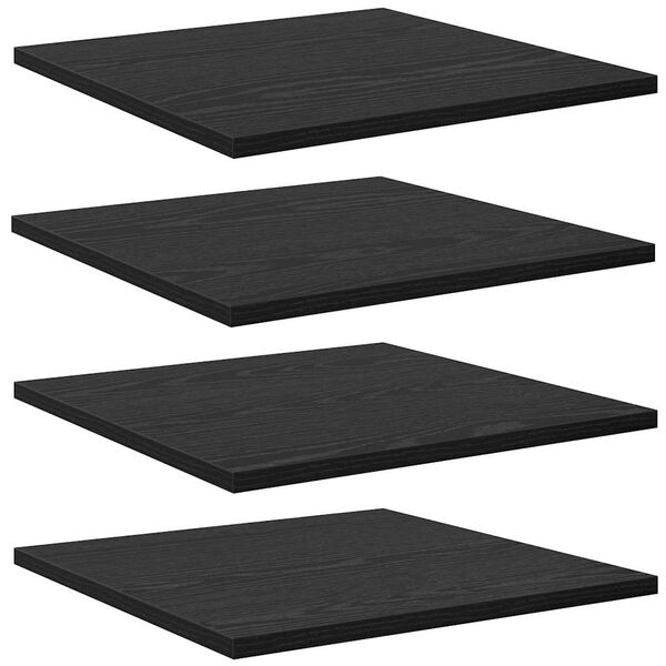 vidaXL Knygų lentyna 4 pcs Juoda 40 x 40 x 1,5 cm Apdirbta mediena