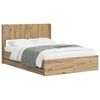 vidaXL Lovos rėmas su saugojimu ir nugara Artisan Oak 120 x 200 cm