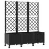 vidaXL Sodo vazonas su treliu ir ratais Juoda 120 x 40 x 146 cm PP