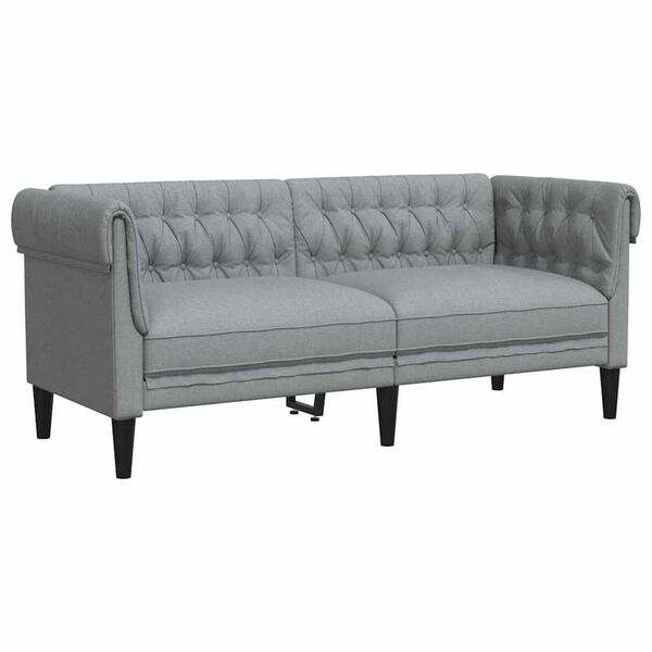 vidaXL Svetainės sofa 2 pcs &Scaron;viesiai pilka audinys