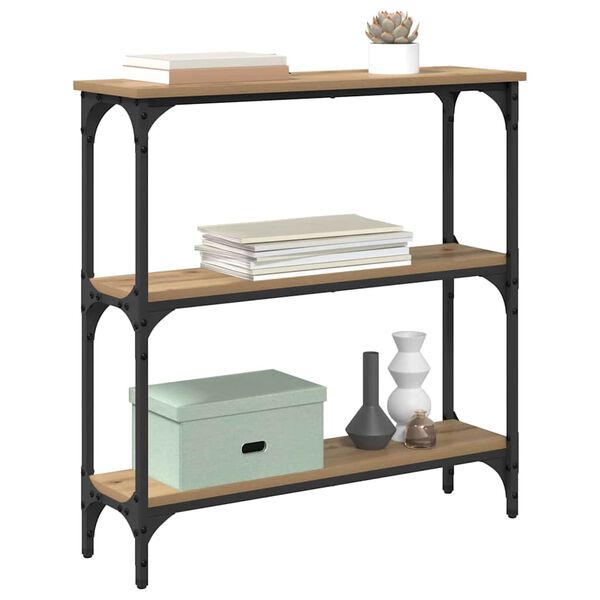 vidaXL Konsolinis stalas Amatininkų ąžuolas 75 x 22,5 x 75 cm