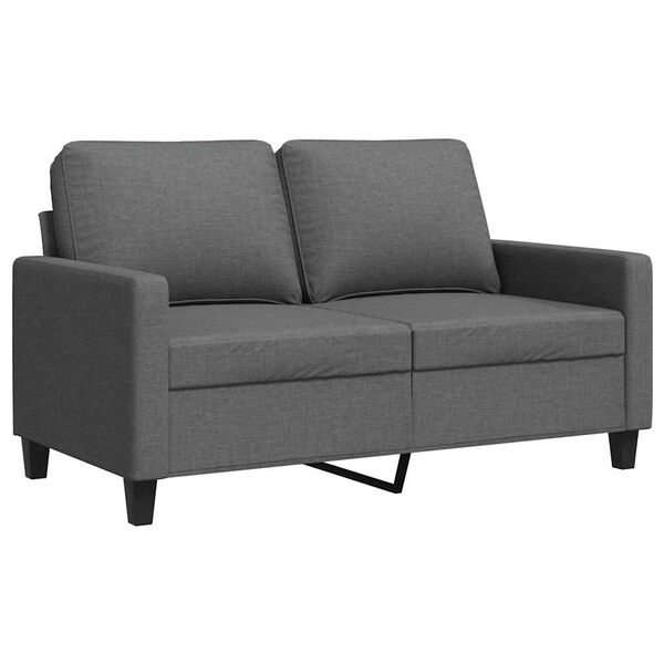 vidaXL Dvivietė sofa, tamsiai pilkos spalvos, 120cm, audinys