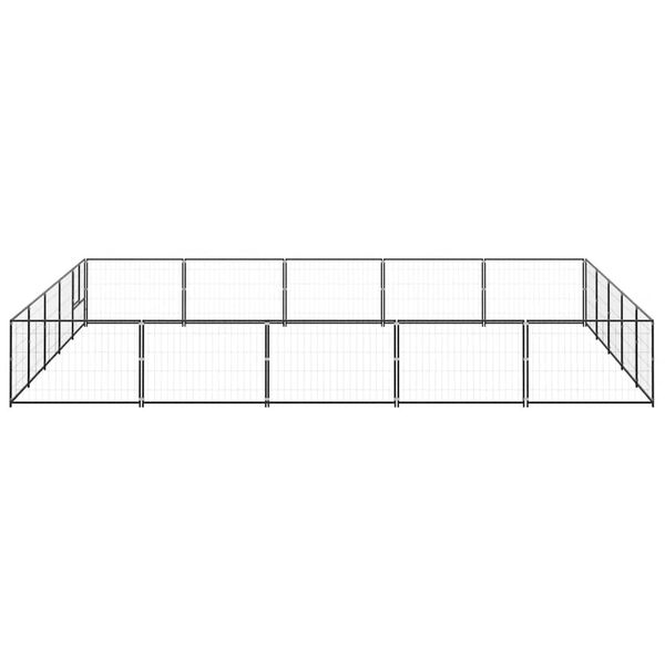 vidaXL Voljeras &scaron;unims, juodos spalvos, 25m&sup2;, plienas