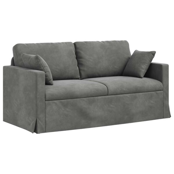 vidaXL Sofa Tamsiai pilka 158 x 78 x 80 cm Aksomas
