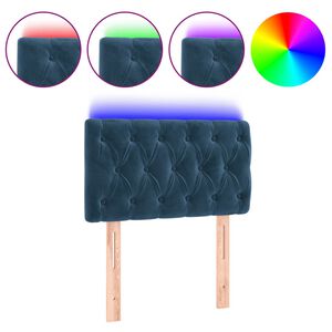 vidaXL Galvūgalis su LED, tamsiai mėlynas, 80x7x78/88cm, aksomas