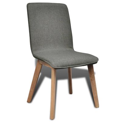 vidaXL Valgomojo kėdės, 4 vnt., audinys ir ąžuolo medienos masyvas